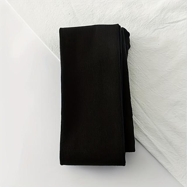 TEMU [autumn/winter Style] 1 Women's High-waisted Tight Leggings, Thickened Solid Color Vertical Stripe Side , Elastic And Comfortable, Suitable For Autumn And Winter Clothing Pantyhose