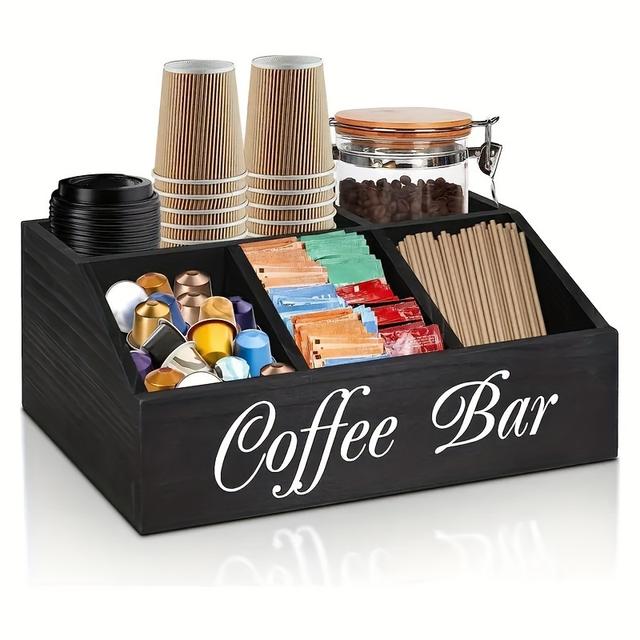TEMU - Wooden Organizer - Holds , Tea & Accessories - For And