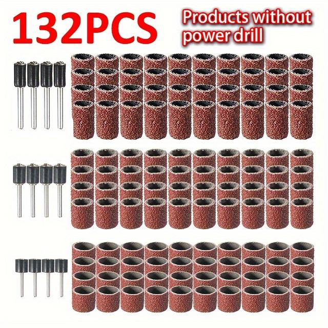 TEMU 132pcs Deluxe Jewelry Polishing & Buffing Kit - -grade Sanding Drums And Bands For Engraving, Abrasive Tools 80 , Includes 1/2", 1/4", 3/8" Mandrels For Use