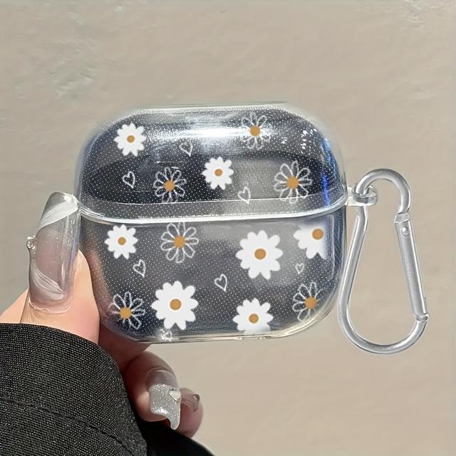 TEMU Funda protectora de TPU con diseño de margaritas blancas, compatible con Samsung Buds 3/3 Pro