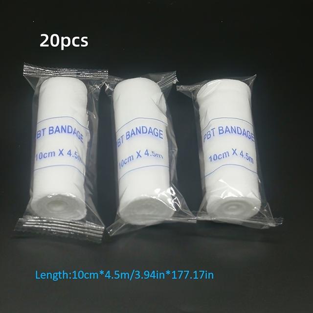 TEMU 20 Rolls Of Dressings | Breathable, Stretchable White Nursing Wrap With Flexible Design For Finger, Wrist, And Leg Support