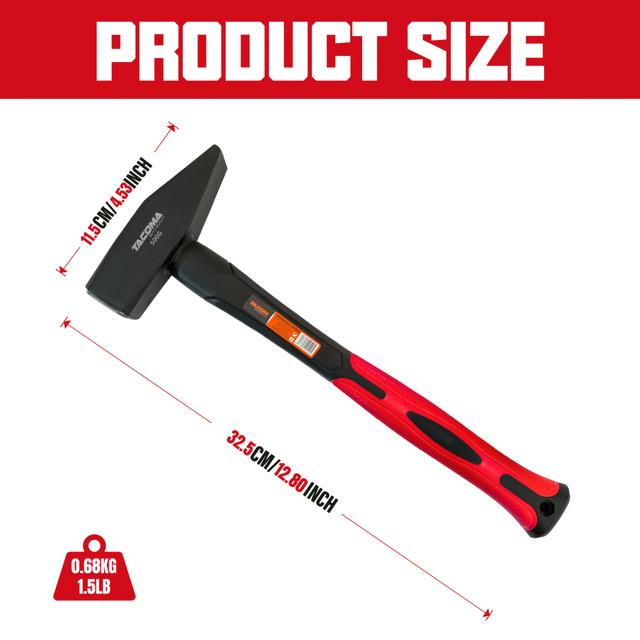 TEMU 200g Or 500g Or 1000g Style Mechanical Hammer, 45 Steel Head, Non-slip Textured Rubber Handle With Shock Absorbing Function, Easy To Carry Suitable For Light Work, , Automotive Maintenance