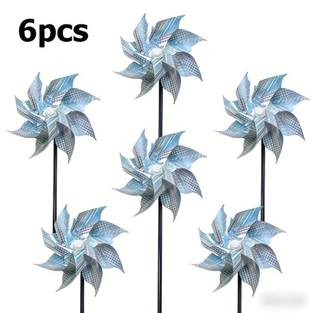 TEMU A Set Of 6 Reflective Rotating Wind Decorations That Use Light And Motion To Deter Birds From , Suitable For Yards, Patios, Environments, Practical Outdoor Garden Decor