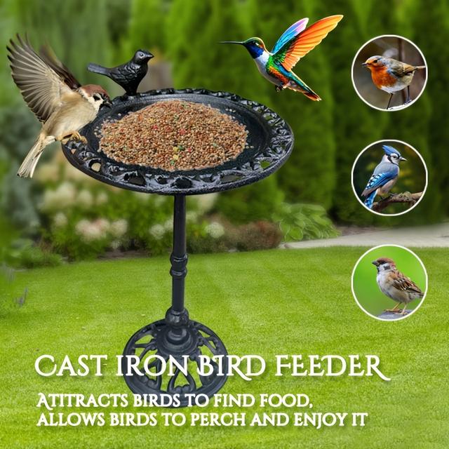 TEMU Bird Feeder, Outdoor Cast Feeder, Horticultural Craft Bird Feeder, Horticultural Decoration Bird Feeder, Horticultural Craft Bird Feeder, Lace High Pole Bird Feeder.