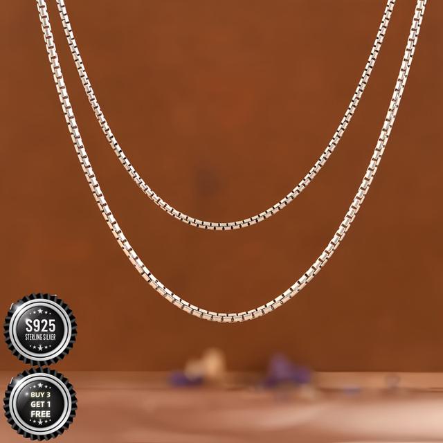 TEMU This Necklace Of 925 Italian Silver, Features Low , And Boasts A Stylish And Elegant Design. 4 Millimeters Wide, Lightweight, And Has A Round Box Chain, Making It Use. It Comes In A Gift Box