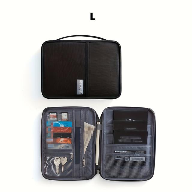 TEMU Travel Document Bag Passport Holder, Clutch Card Bag Coin Purse, Multi Compartment Passport Document Bag, Document Storage Bag