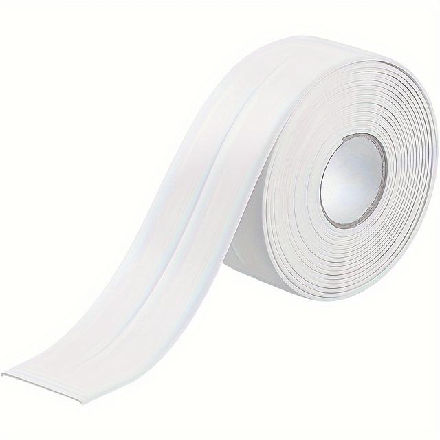 TEMU Self-adhesive 1.5-inch White Silicone Sealing Tape, Suitable For Bathtubs, Kitchen Sinks, And Bathrooms (10.5 Feet)