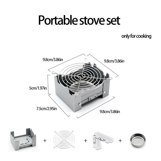 TEMU Outdoor Portable Stove Camping Folding Stove German Style Foldable Mini Stove Cooking