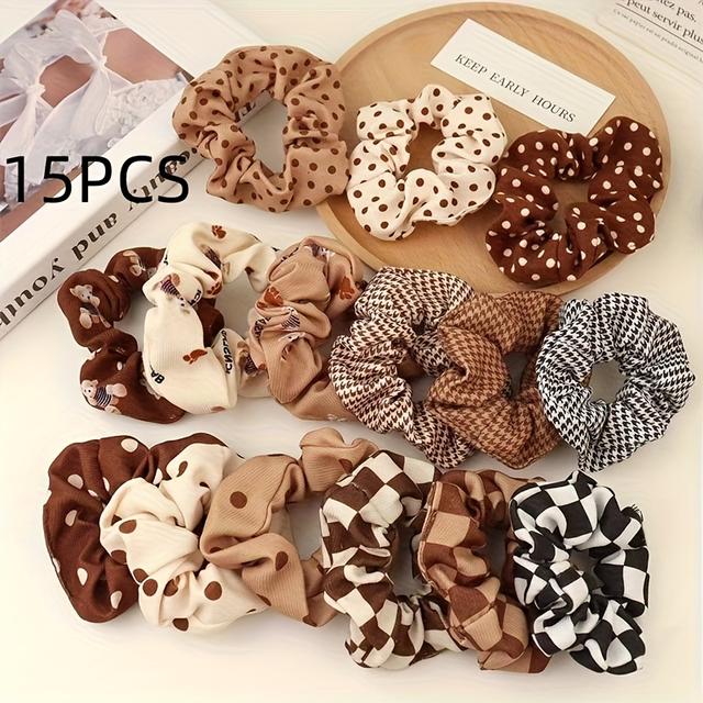 TEMU Retro Cute Hair Ties With A Japanese Bear Pattern, Suitable For Styling Hair With A Thick Elastic Band