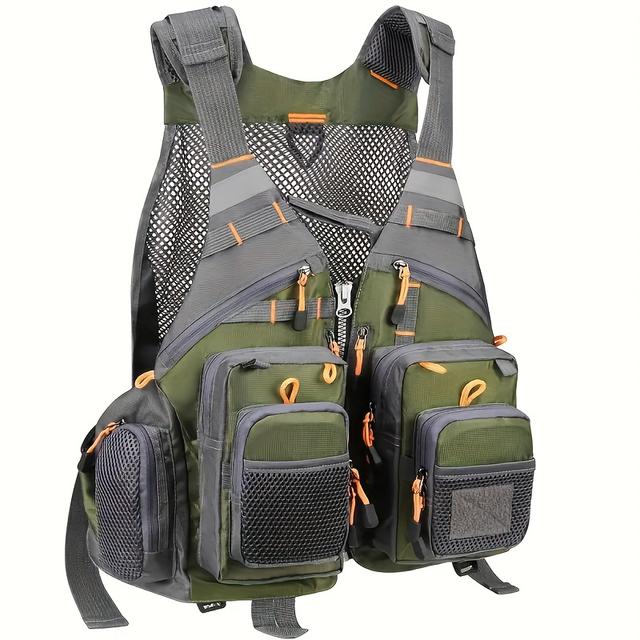 TEMU Chaleco de pesca versátil diseñado para la pesca con y la pesca , con tejido transpirable y múltiples bolsillos. chaleco ajustable es para las un regalo para .