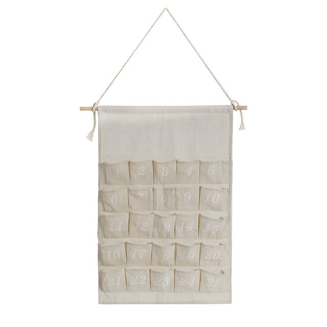 TEMU Weihnachts-Adventskalender - Stofftaschen-Stil mit Mehrfach-Fächern, Wanddekoration für eine Gemütliche Feiertagsatmosphäre