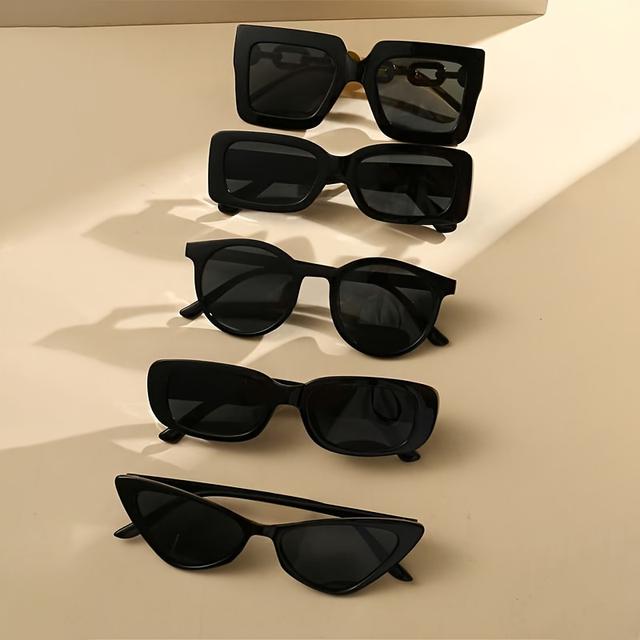 TEMU 5pcs -border Mixed Pack Internet Celebrity Street Photography Trendy Fashion Glasses Festival Gift