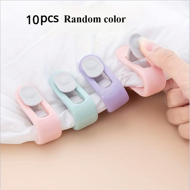 TEMU Set Of 10 Non-slip Duvet Clips - Versatile Holders For Blankets, Garments, Drapes, And Hosiery - , In Colors, Washable In Machine