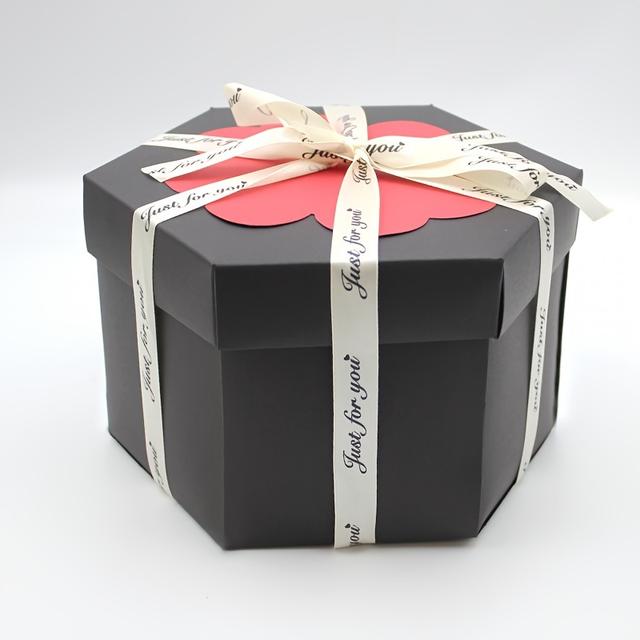 TEMU Robbanó Ajándékdoboz Születésnapi Esküvői Meglepetés Ajándékdoboz Hatszög Többrétegű Bővülő Fotótároló Doboz Speciális Alakú Ajándékdoboz