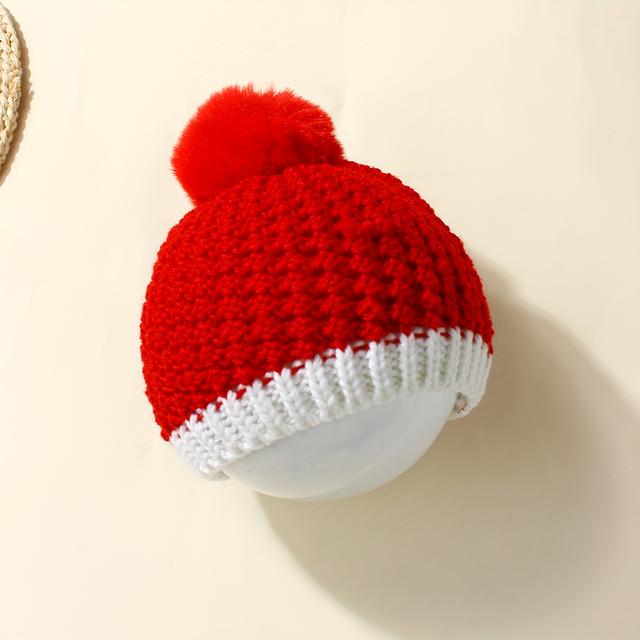 TEMU 1pc Baby Hair Ball Warm Hat Autumn/winter Knitted Hat Festival Gift