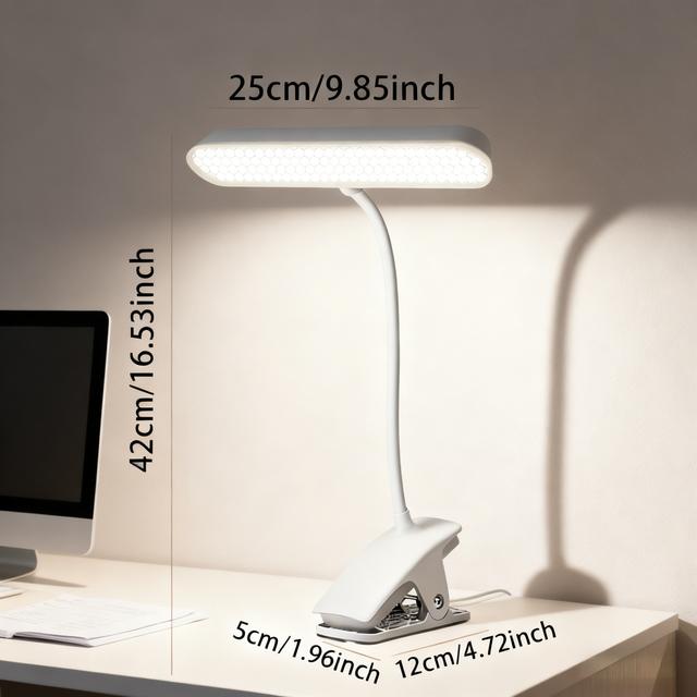 TEMU Érintésvezérlésű LED Asztali Lámpa Klipszes Olvasólámpával, 3 Beállítható Színhőmérséklet, Szemvédő Lágy Megvilágítás, Otthonra, Hálószobába, Tanulószobába
