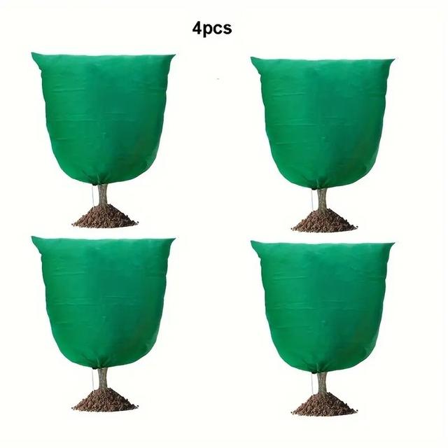 TEMU 4pcs Winter For Trees, Large Plant Frost Protection Bags - For Trees And Shrubs, Featuring Zippers And Drawstrings, Suitable For Outdoor Winter Weather , Garden Plant Care | Frost Environments