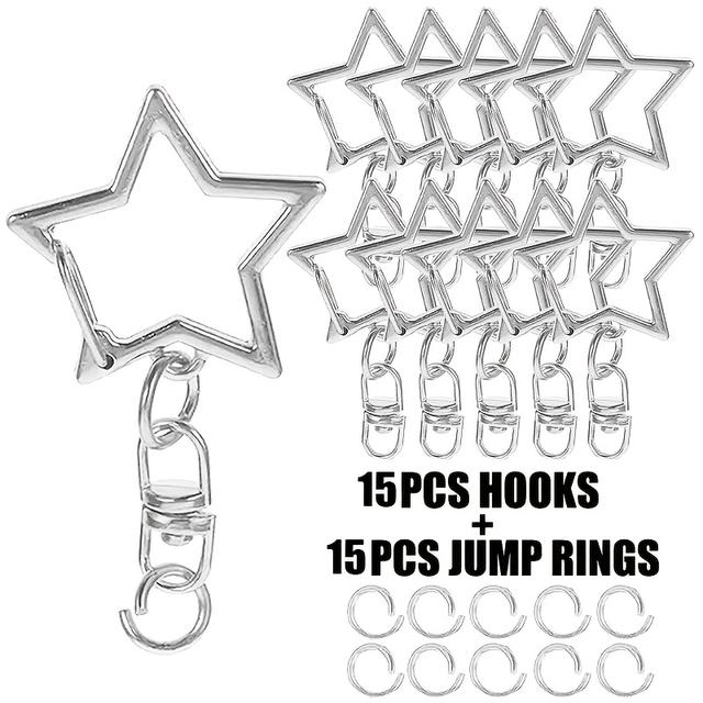 TEMU 30pcs -shaped Keychain Making Kit - Durable Alloy Clasps & Jump Rings, 15 - Ideal For Diy Crafts, Jewelry Making & Gifts For Valentine's, Christmas, Halloween, Jewelry Making Supplies