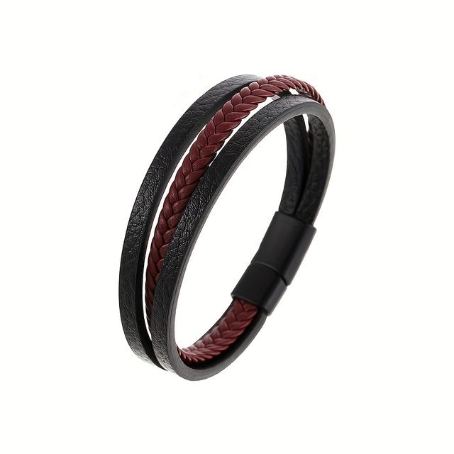 TEMU 1pc Pulsera Creativa de Moda Minimalista con Tejido a Mano en y Rojo, Unisex para Uso Diario, Banquetes, Festivales de Música, Fiestas, Regalo Perfecto para Amigos y
