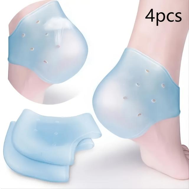 TEMU 4pcs Gel Heel Protectors With Gel-filled Cushioning & Pads - Achilles Tendon Support,, Heel For Hiking, Travel, Flat Feet, - -grade (no /) Foot