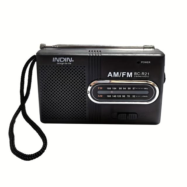 TEMU Portable Am Fm Radio - Mini Radio With Telescopic Antenna And Headphone Jack, Stereo Speaker Receiver Music Player