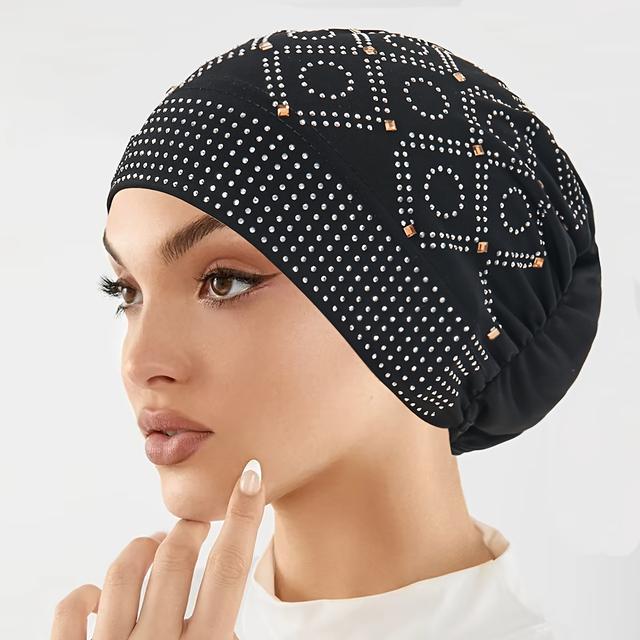 TEMU Pañuelo Gorro para Mujeres con Incrustaciones - para Quimioterapia con Elástico, Adecuado para Pacientes, Uso Diario y Ocasiones Especiales, de Año - Cómoda y Estilosa para la Pérdida de Cabello