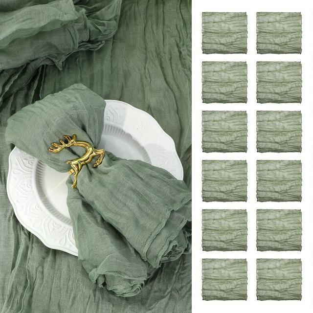 TEMU Käsestoff-Servietten 50 x 50 cm Salbeigrün Tischdecke für Essen, Hochzeiten, Partys und Heimdekoration