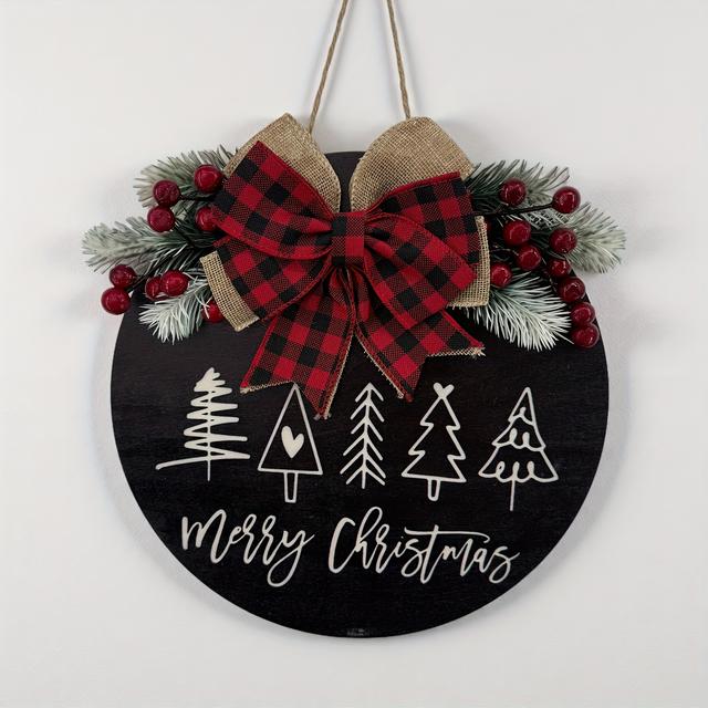 TEMU Weihnachtskranz für die Haustür, Weihnachtsschmuck Schild