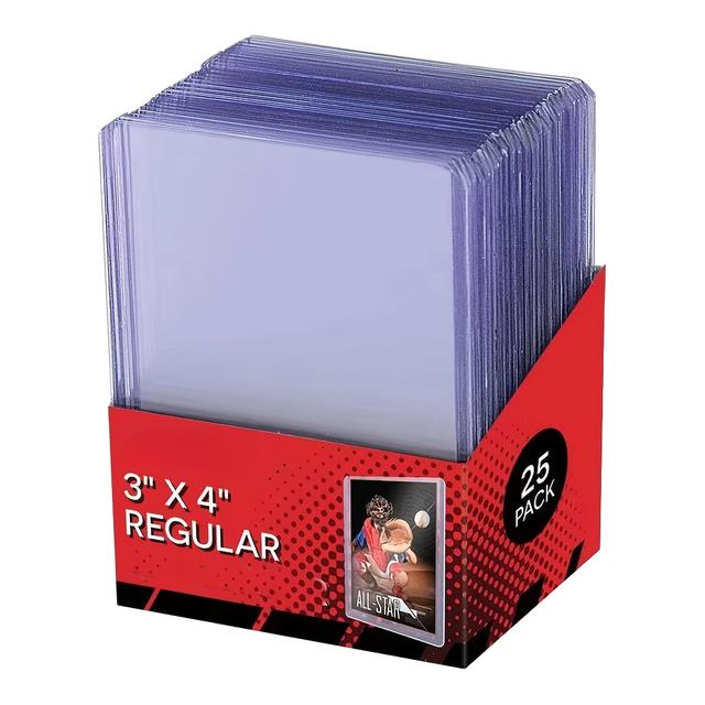 TEMU 25pcs 3" X 4" Protectors - Durable, Hard Plastic Sleeves For Baseball, Photo, Trading & Mtg Cards - Easy Insert & Remove, Bend-resistant, Ideal For Collectors