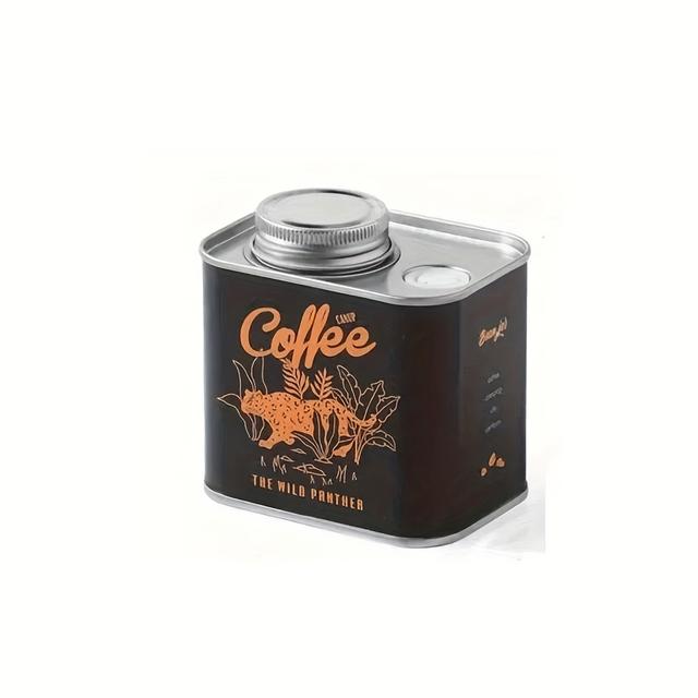 TEMU 1個 ステンレス製密閉コーヒー豆缶 - 再利用可能、洗える耐久性長方形収納缶（蓋付き）キッチン・キャンプ・旅行用 - コーヒー豆・粉末・紅茶＆に最適、新鮮さを保つ安全設計、コーヒーマグ、キッチン整理、モダンキッチンワレ、頑丈なキッチンアイテム