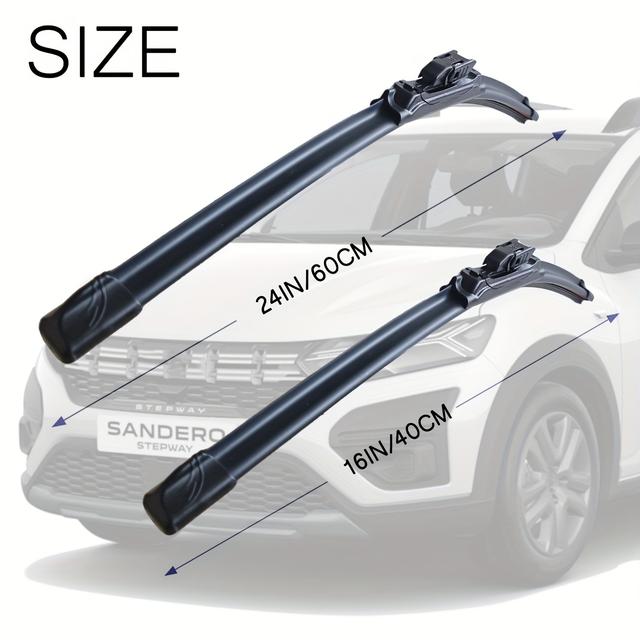 TEMU 2 Peças de Palhetas do Limpador de Para-brisa para / Stepway 2021-2024, 24"+16" Ajuste Específico para Limpadores Dianteiros, Interface Estreita de 16,3mm com Botão de Pressão, Silencioso e Visão