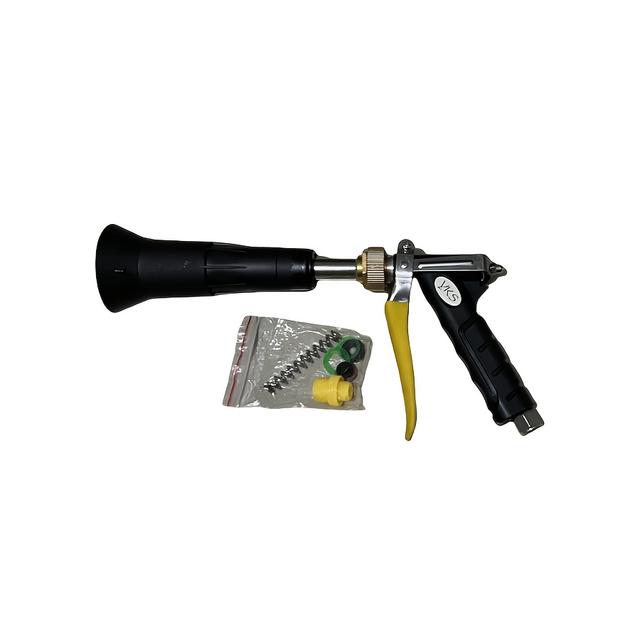 TEMU Pistola de pulverización negra con presión ajustable, para jardinería y riego de plantas, también útil para pulverización agrícola y aplicaciones resistentes al viento