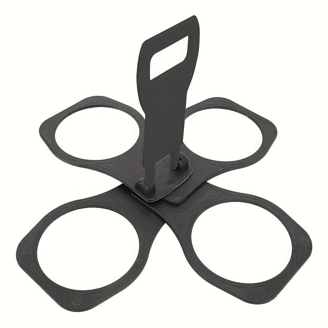 TEMU Przenośny Składany Uchwyt na Napoje z 4 Kubkami i Rączką - Wytrzymała Plastikowa Taca do Picia, Kieszonkowy Rozmiar na Plaże, Imprezy Plenerowe, Festiwale i Pikniki, Uniwersalne Stojaki