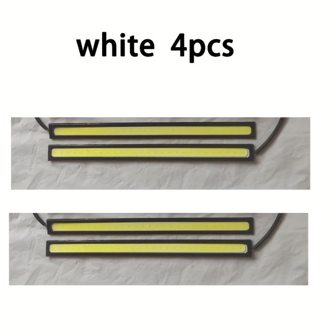 TEMU 4pcs Led Strip Light, 6.69in, Motorcycle & Car External Decorative Lighting, 12v Hard Wiring, 100-200 , For Vehicle Exterior Use, Without Battery