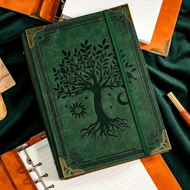 TEMU Cuaderno A5 con rayas para , 400 páginas, diseño de sol y árbol, de 100GSM, para escribir en y el trabajo