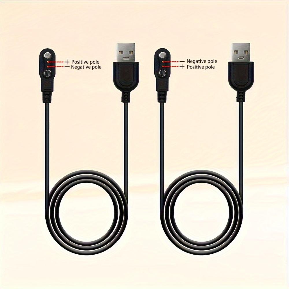 TEMU 2 Pack Smart Watch Charging Cable 2 Pin 2.5mm High Speed Magnetic Watch Charger Cable Replacement Usb Charger Cord