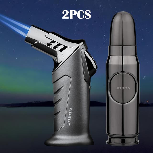 TEMU 1/2pcs High-temperature Set - , Adjustable Flame For Barbecue, Outdoor Cooking, Candle & Tasks, Heat-resistant & Protective, Gift Box Packaging In Black (butane Not Included)