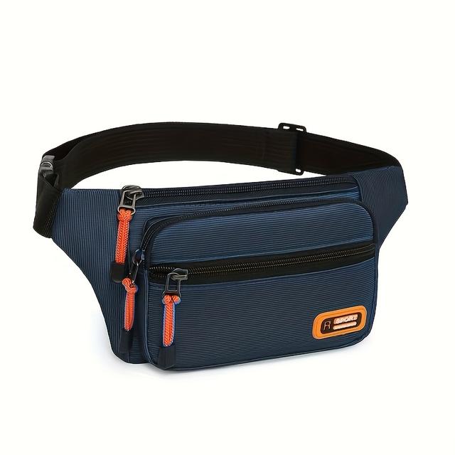TEMU 남성용 조절 가능한 스트랩 크로스바디 백 - 대용량 허리팩, 다중 수납공간, 지퍼 잠금 - 블랙/틸 여행 및 일상용 컴팩트 가방, 내구성 강화, 안전한 머니 포켓 정리함, 슬림 디자인, 튼튼한 구조, 도시 출퇴근용, 디자인, 고품질 원단, 야외 활동 애호가