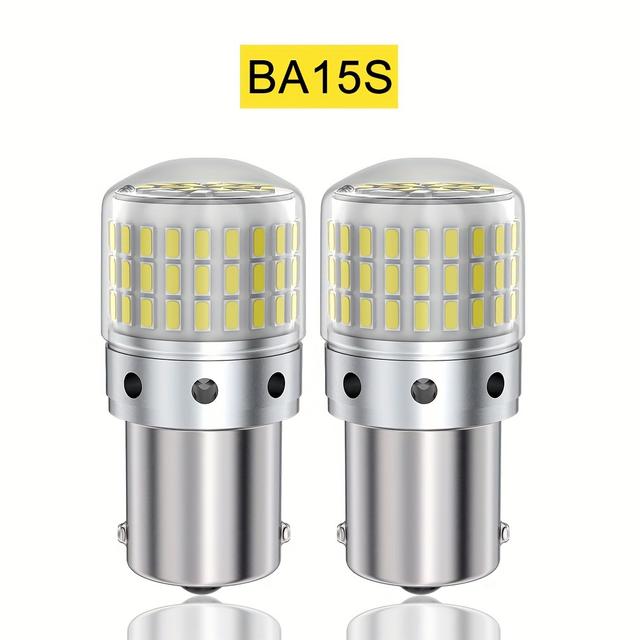 TEMU Xstorm 2pcs 1156 Ba15s P21w Bau15s Py21w 7440 W21w P21/5w 1157 Bay15d 7443 W21/5w 3157 P27/7w 3156 P27w Led Bulbs 81smd Tail Reverse White Lights For Vehicles, Xstorm, Without Battery