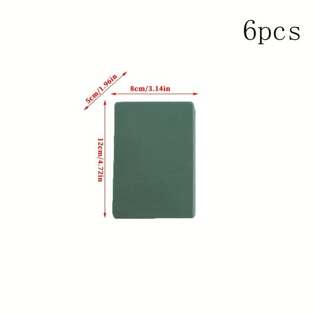 TEMU 6pcs-green Rectangular Floral Foam Blocks For Artificial Flower Arranging, Dry/wet Foam Bricks For Florist Use