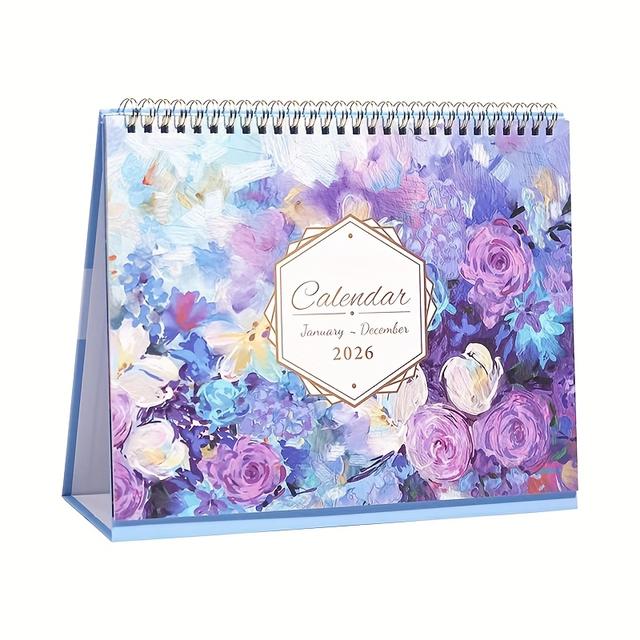 TEMU 2026 Art Calendar | 4 Styles Of Aesthetic Design, Featuring The Vitality Of , The Luxury Of Purple Patterns, The Mystery Of Night Flowers, And The Dreaminess Of Floral Clusters