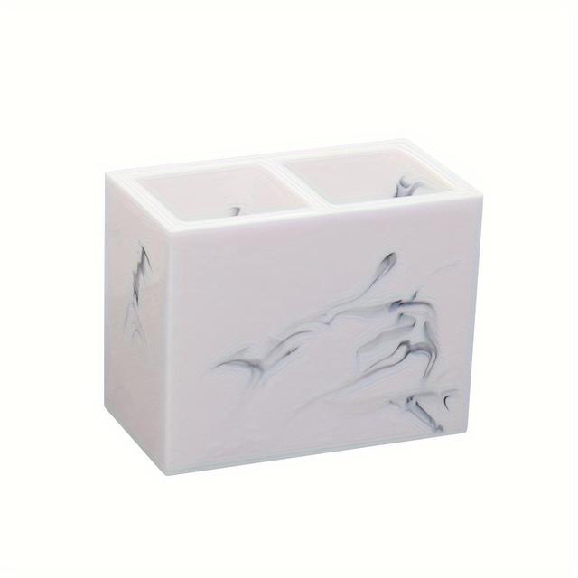 TEMU Toothbrush Holders For Bathroom, 2 Slots Toothbrush Holder, Freestanding Countertop Bathroom Organizer, Multifunctional Toothbrush Toothpaste Storage Rack, Bathroom Accessories, Decor