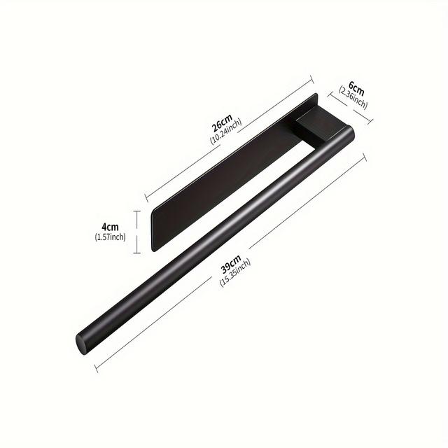 TEMU 1pc Wall Mounted Towel Rack, Stainless Steel Shower Room Towel Holder, Towel Bar, Punch-free Bath Towel Storage Rack, Space Saving Towel Organizer, Bathroom Accessories, Storage And Organization