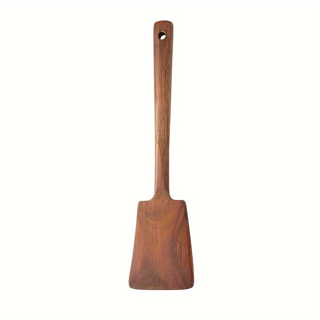 TEMU 1pc Acacia Wood Spatula Pan Special Frying Wooden Spatula Household Kitchen Anti-scalding High Temperature Resistant Solid Wood Thin Spatula