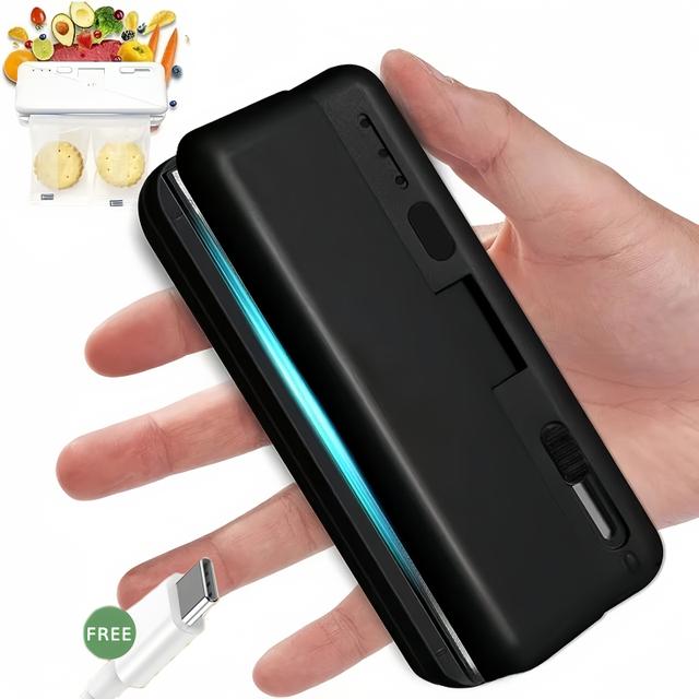 TEMU Portable Mini Sealing Machine, Built-in 1300 Mah Battery, Charging, 3-level Temperature Control, Food Sealing Machine, Suitable For Kitchen, Food Storage