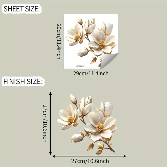 TEMU 1pc, Toilet Sticker, Flower, Removable Waterproof Pvc Decal, Suitable For Toilet Decoration, 11.4in*11.4in