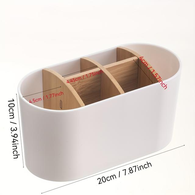 TEMU Multifunktionell Tandborste & Tandkrämshållare - Fristående Badrumsorganisatör för Duschnödvändigheter, Hållbar Plast