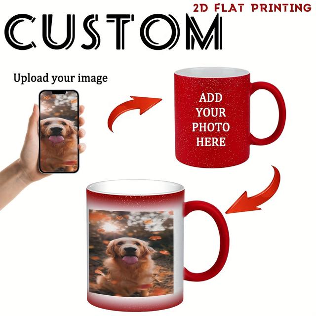 TEMU - Heat-sensitive Color-changing Coffee Cup With Personalized Photo/logo , Magic-revealing Mug Suitable For Couples, Gifts, Birthdays, Anniversaries