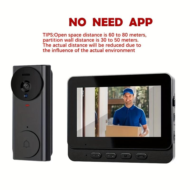 TEMU 480p Video Doorbell With Ringtone + Portable Security Doorbell - Wide-angle Rechargeable Camera With Night Vision, 166° Ultra-wide Angle. , Security System For Home/security/office/indoor Use.
