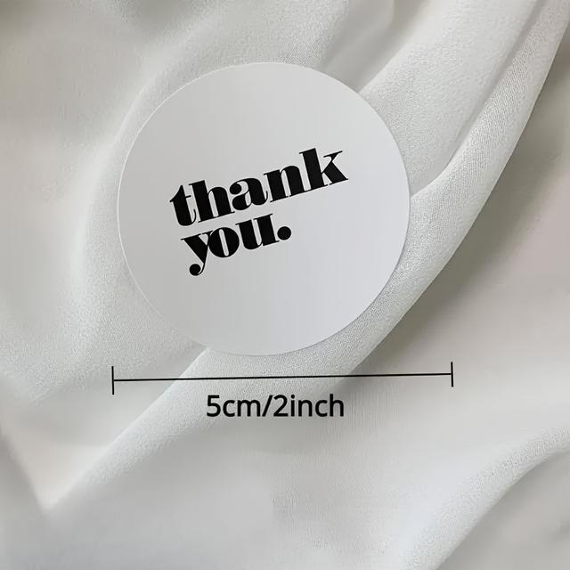 TEMU 60pcs 2" Black & White Thank You Stickers - Small Business Packaging, Envelopes, Gift Box Seals & Party Favors